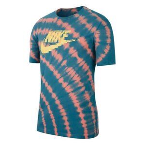 The Nike Tee, Tye Dye, Pink Blue Yellow, Digi Print Swoosh, Sz M